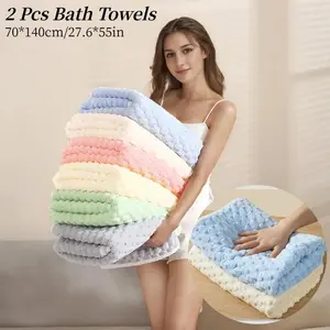 2pcs Ultra-Soft Microfiber Bath Towels - Absorbent Drying Towel, 70.1x139.7cm, Quick-Dry & Absorbent, Perfect for Shower & Spa, Fragrance-Free
