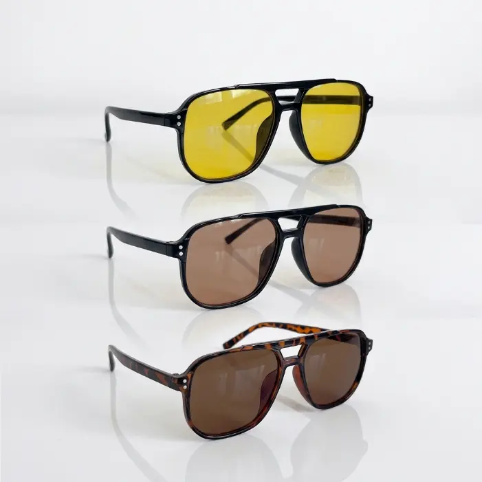 Unisex Classic Black Frame Sunglasses, 3-Pack - Stylish, Comfortable Outdoor Eyewear for Casual Everyday Use