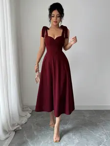 Women's Sexy Strapless Dress Backless Slim Fit High Split Cocktail Midi Dress Wedding Party Dresses