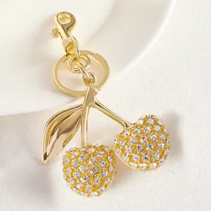 Full Rhinestone Cherry Keychain, Luggage & Bag Hanging Charm