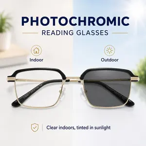 HD Auto-Adjusting Non-Prescription Reading Glasses for Men and Women, Anti Blue Light UV Protection Readers, Comfortable Universal Fit Eyeglasses for Computer Work Travel Everyday Wear