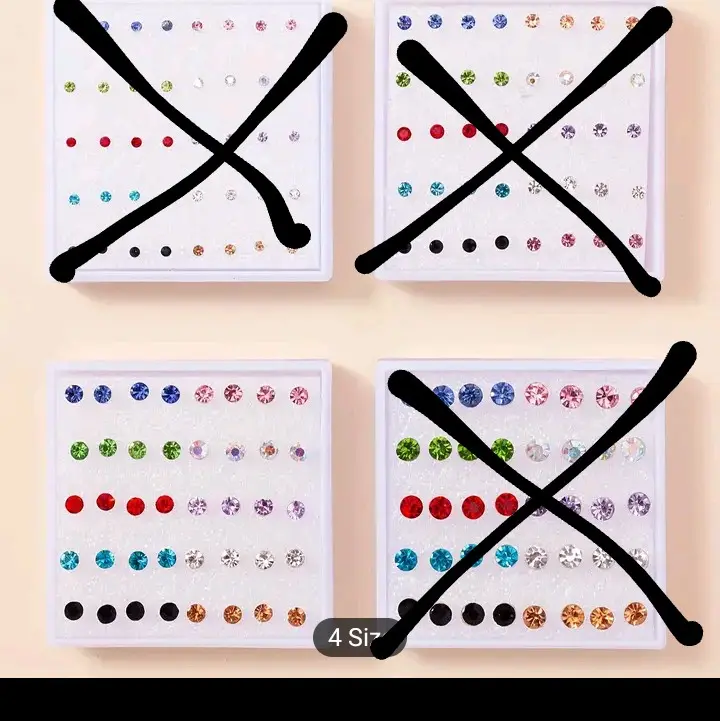 20 pair 4mm Colorful post Earrings, box set