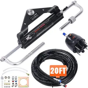 150HP Hydraulic Outboard Steering Kit For Boat Marine System With Built-In Two-Way Lock Cylinder, 150HP Pump, High-Strength Nylon Hose, And Single-Station, Single-Engine Use — Robust Steering Assembly For Outboard Motors