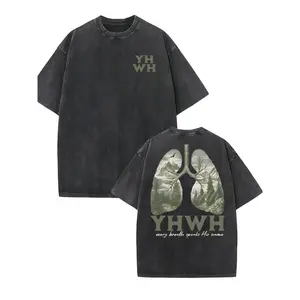 Yhwh Forest Refreshing And Breathable Short-Sleeved T-Shirts For Summer, Comfortable And Versatile Tops With Retro Washing For Everyday Wear
