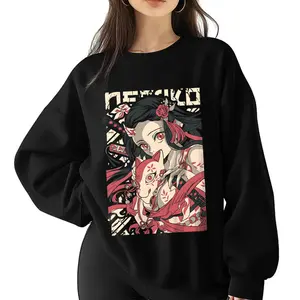 [Tiktok Shipping]Demon Slayer  Unisex FallFreshness outfits men streetwear 80s 90s graphic tees cotton Anime funny 300g sweatshirt men gifts