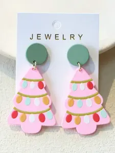Cute Christmas Tree Snowman Acrylic Dangle Earrings for Women, Cute Holiday Party Christmas Gift, Festive Celebration Jewelry, Trendy Jewelry