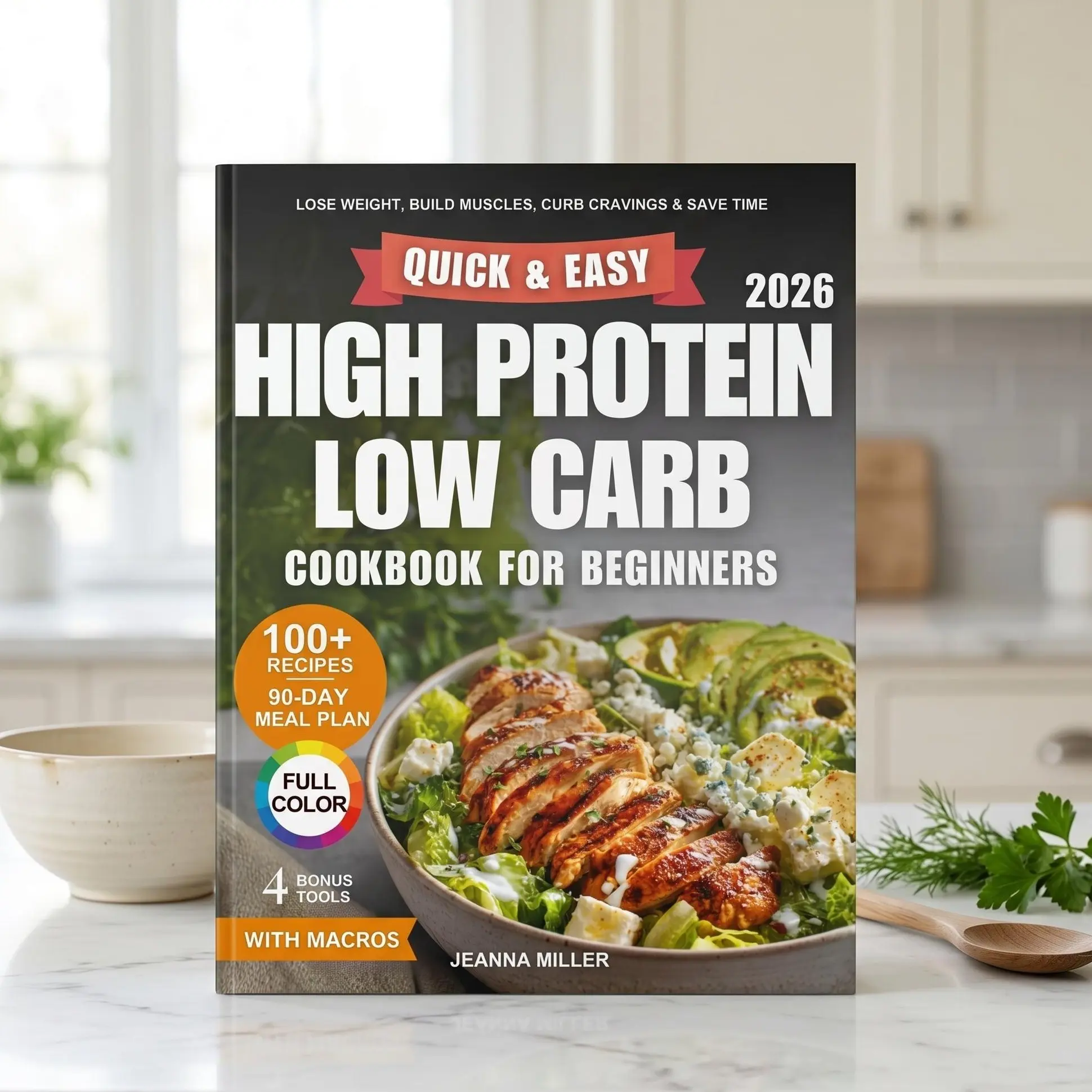 Quick and Easy High Protein Low Carb Cookbook for Beginners | 100+ Fast Recipes with 30 Minute Meals, 90 Day Cooking Plan, Grocery Tips, Meal Prep Ideas, Breakfast Lunch Dinner Snacks & Beginner Kitchen Guide