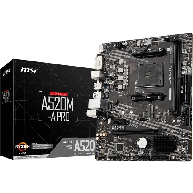 MSI A520M-A PRO Socket AM4 DDR4 mATX Desktop Motherboard A520MAPRO