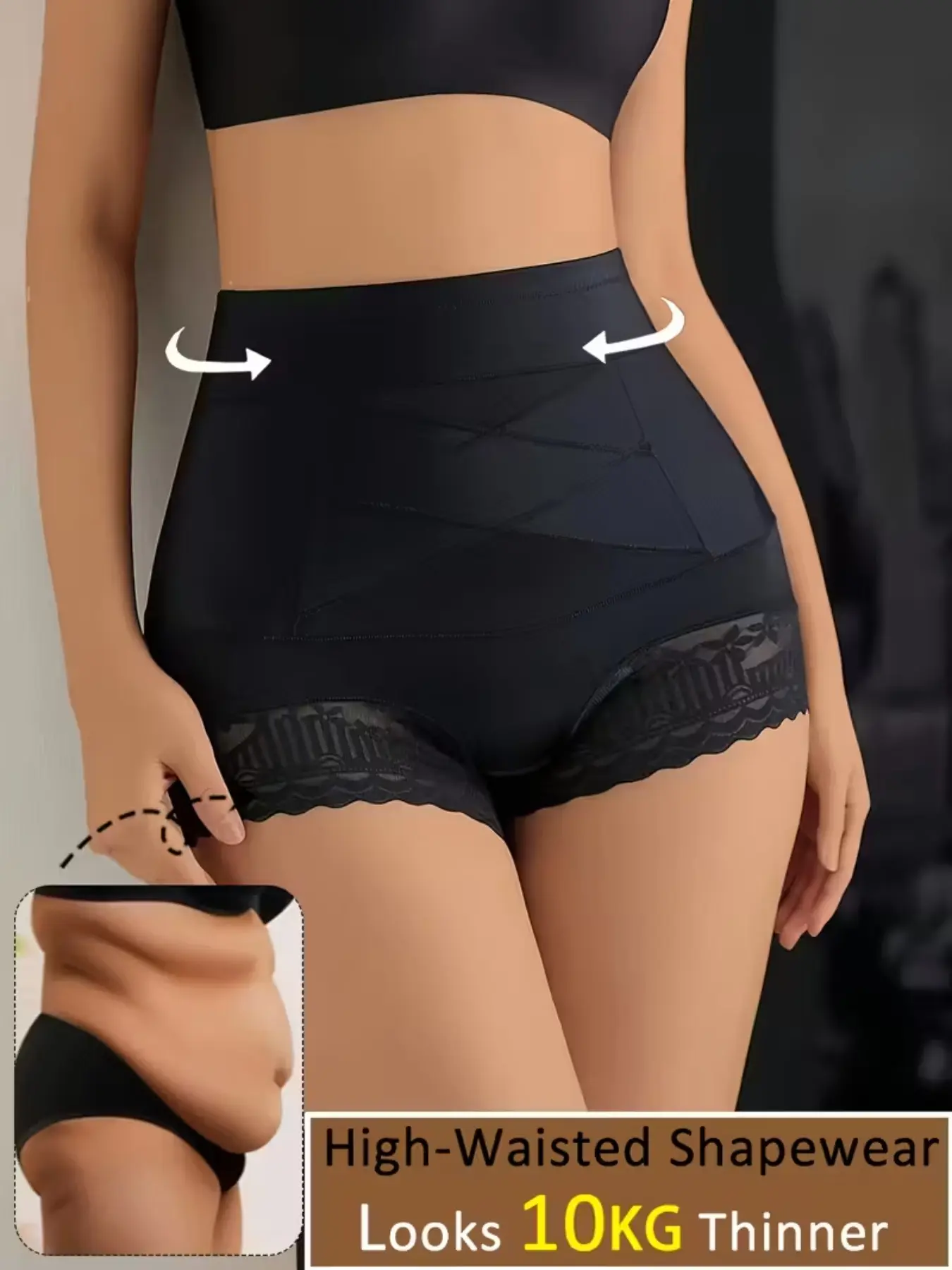 Women's High-Waisted Waist Trainer Lingerie, High Waist Shaperwear, Seamless Breathable Design, Postpartum Shapewear, Yoga & Travel Friendly, Comfortable Daily Wear