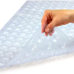 NEW Durable Anti Slip Clear Bath and Shower Mat 16 x 40 in with Drain Holes HealthSmart