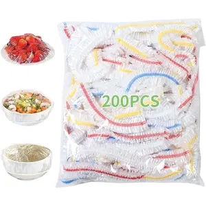 Plastic Bowl Covers, 200 count PE  Grade  Covers, Elastic Bowl Covers for Bread Proofing,  Plate Dish Cover, Stretchable Fresh Keeping Bags for  Storage