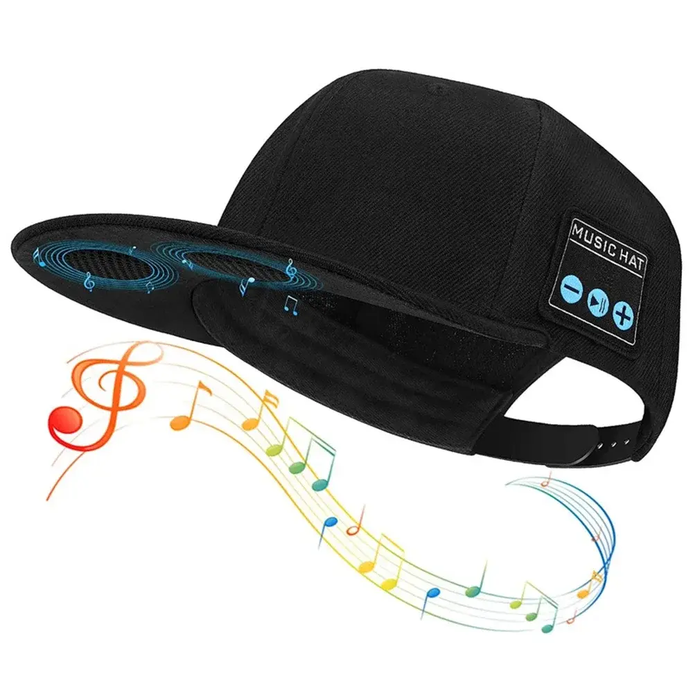 Wireless Bluetooth Speaker Baseball Cap Headphones with Microphone, Volume Control, Motion-Activated Audio, Stereo Sound, Basic Charging - Smart Wearable Electronic Device for Cycling, Dancing