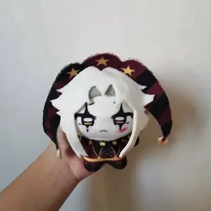 Game Freak Circus Pierrot Cosplay Doll Plush Cotton Soft Toy, Carnival Accessories Halloween Props, Fun Character Doll for Parties, Soft Stuffed Animals