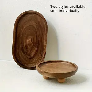 Vintage Solid Wood Storage Tray with 2 Styles Available, Sold Individually, Elegant Home Decor for Cosmetics Jewelry Organizer, Bathroom Aromatherapy & Kitchen Dessert Display, Rustic Handmade Decorative Tray, Ideal Gift for Christmas