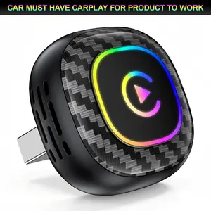 【Summer Vibes】 2026 Stylish In-Car Accessory: Carbon Fiber Hydro-Dipped Finish — Dynamic Flowing Ambient Lighting, CarPlay Adapter, Smartphone Connectivity, One-Touch Hands-Free Calling