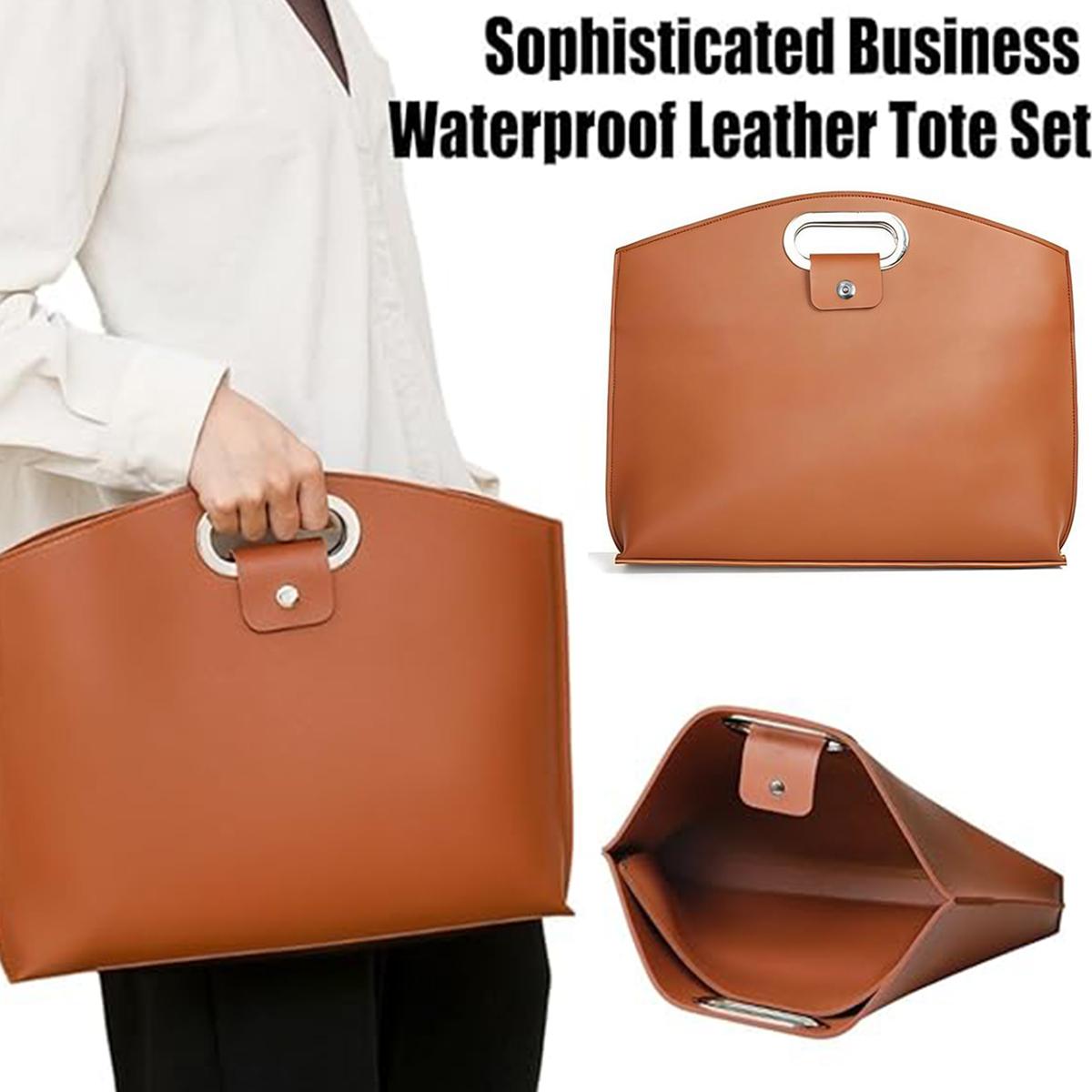 2-Pack Waterproof PU Leather Laptop Bags for 14-16 Inch Laptops, Versatile Work Briefcase for Women Compatible with MacBook iPad 2-Pack Waterproof PU Leather Laptop Bags for 14-16 Inch Laptops, Versatile Work Briefcase for Women Compatible with MacBook iPad