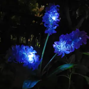 New Solar Hyacinth Flower Light LED Hydrangea Violet Ground Stake Light Outdoor Lawn Garden Ground Stake Light