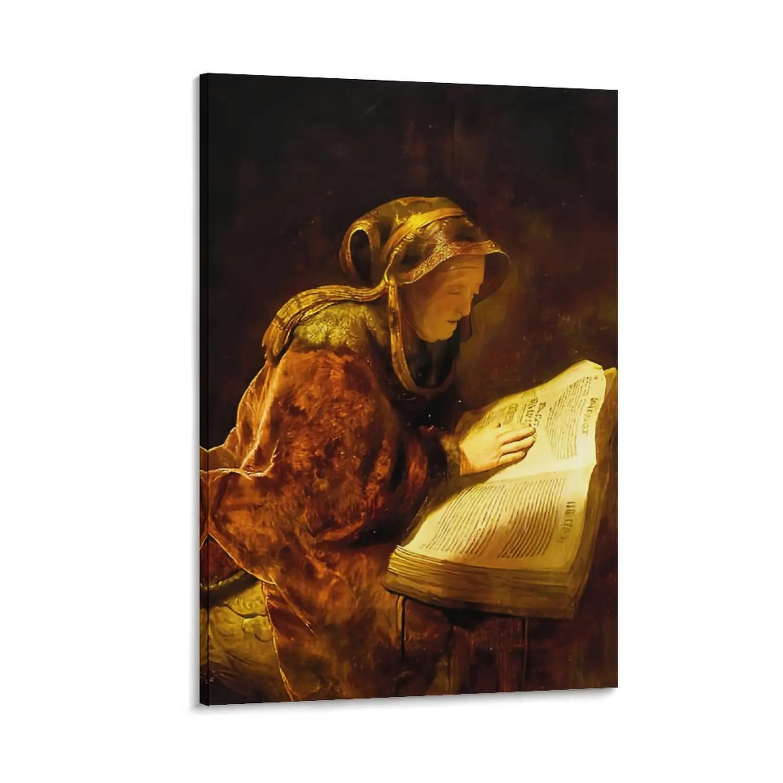 Rembrandt's Prophetess Anna Wall Art! From World-renowned Paintings.Great for Bedroom, Living Room Decor, Adding Rembrandt's Charm. Poster Canvas Wall Art For Bedroom Decor Bar Office Room Decor Gift