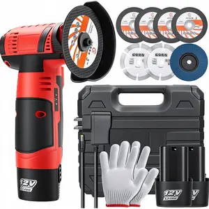 Cordless Angle , Mini Angle  19500RPM with 7  Discs and 2 count , 76mm Side Disc Small  Grinding Tool for for  Polishing and Sharpening