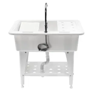 Laundry Tub Sink Plastic Washing Utility Sink Tub Fabric PP with Washboard