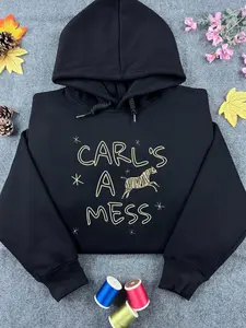 Carls a Mess Embroidered Shirt, Sweatshirt, Hoodie, Minimalist Streetwear Unisex Trendy Funny Crewneck