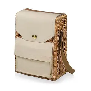 Picnic Time Corsica Wine Basket - Beige Canvas