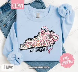 Kentucky Floral Sweatshirt, Cute Kentucky Sweatshirt, Kentucky State Sweatshirt