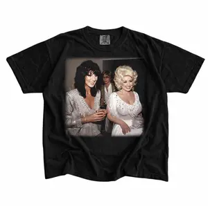 Vintage Dolly & Stevie Nicks Graphic Tee – Goddess of Pop Shirt, Gift For Women and Man Unisex Womenswear Streetwear Top