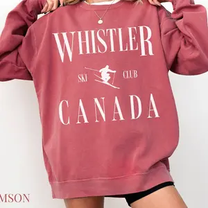 Whistler, Canada Ski Club Comfort Colors® Crewneck Sweatshirt | Canadian Skiing Vintage Style Pullover Sweater | Gift for Her, Him, Skier D18C5
