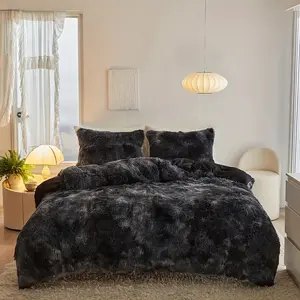 3-Piece Dye-Printed Long Plush (1 Quilt Cover + 2 Pillowcases), Soft Breathable, Soft Bedding Sets, Ideal Gift for Home Decor