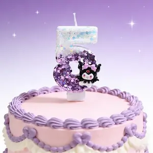 Cute Kuromi Birthday Cake Decorations, Number Candles for Party Dessert Table, Scene Layout Supplies, Girl Fan Gift