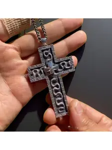 Openable Snake-pattern Cross Necklace | Avant-garde fusion of dark symbols and mechanical design | Distinctive accessory showcasing unique individuality