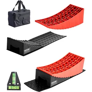 Father's Day Gift VEVOR Camper Levelers, 2 Pcs RV Leveling Blocks, up to 8818.5lbs Camper Wheel Chocks, Max. 4" Leveling Height Heavy Duty Curved Levelers, RV Camper Leveler Kit with Anti-Slip Mat Carrying Bag Level