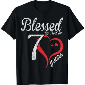 Vintage 70th Birthday Blessed By God, Happy Birthday Gift T-Shirt