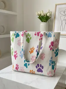 Dog Paw Print Travel Duffel Bag, Large Capacity Storage, Wear-Resistant, Durable Duffels, Multiple Pockets, Zipper Closure, Casual Style, All Seasons