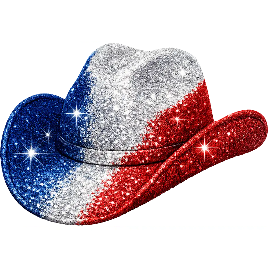 DTF Transfer – Patriotic Hat Glitter Multi Sizes (CO-HT001)