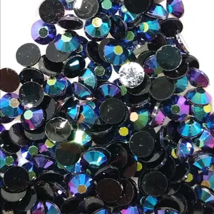 Jet Rose AB 4mm Flat Back Rhinestones