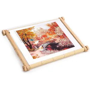 Needlepoint Embroidery Tapestry Scroll Frame Made of  Beech, Wooden  Stitch Frame, Needlepoint Holder, Stitching Frame (9.8" ? 12.5")