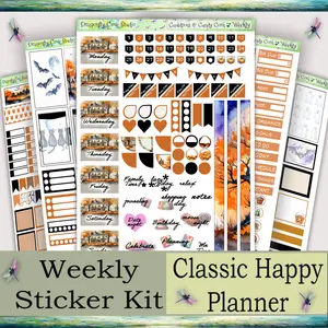 Classic Happy Planner Weekly Cauldrons & Candy Corn Planner Sticker Kit