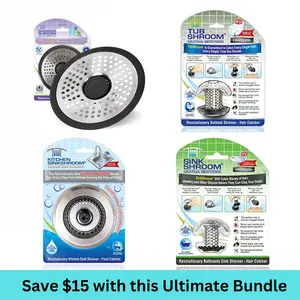 The Shroom Ultimate Drain Protection Bundle - Complete Protection for all Home Drains - TubShroom, SinkShroom, ShowerShroom, Kitchen SinkShroom