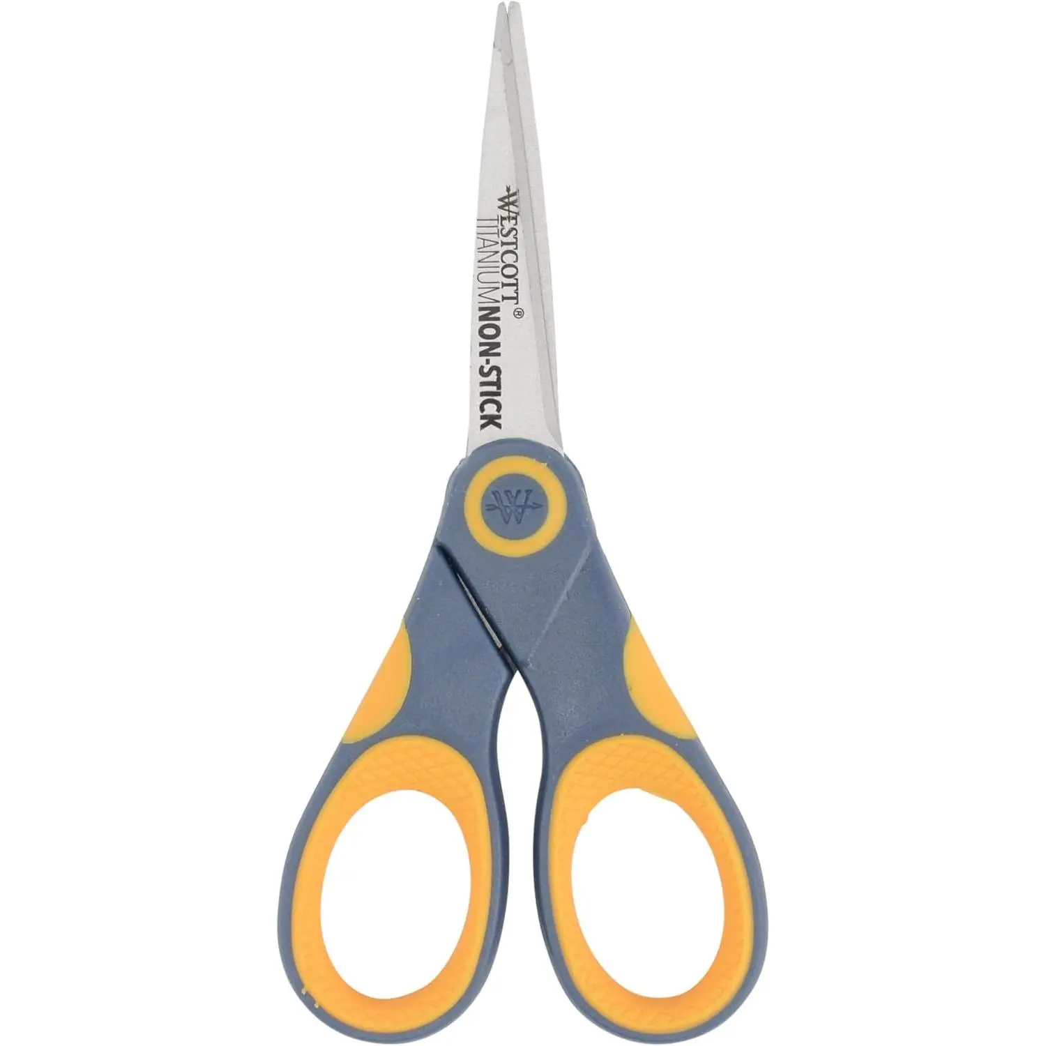 5-Inch Non-Stick Titanium Scissors For Office and Home - Glide Adjust Technology - Grey/Yellow Craft, Fabric Scissors - 1 Pack