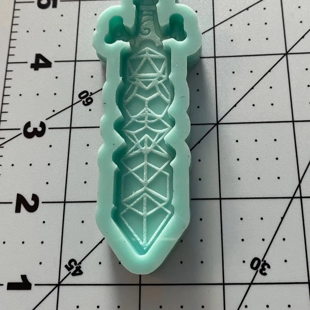 D&D Dice Sword Keychain Silicone Mold