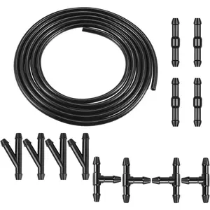 13PCS Car Windshield Washer Hose Kit Includes 12 Hose Connectors and 1 4M Washer Fluid Hose Windshield Repair Universal Accessories for Connect Water Pump and Nozzle