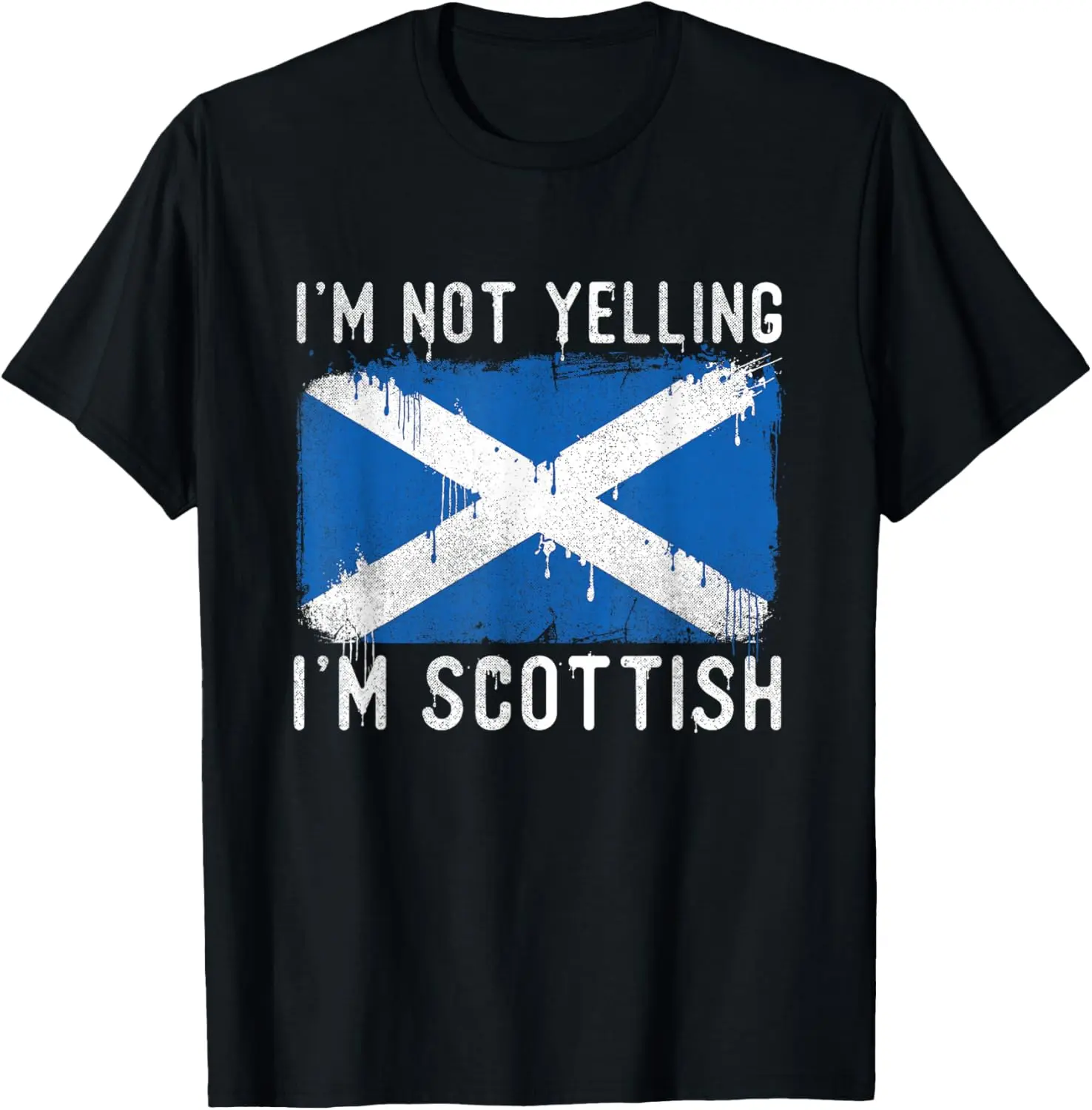 Men's "I'm Not Yelling I'm Scottish" Graphic T-Shirt, Casual Short Sleeve Streetwear in Soft 100% Cotton Fabric, Menswear
