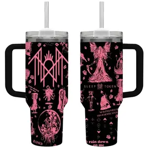 Sleep Token Music Pink Tumbler 40oz 20oz Gifts, Sleep Token Band Tumbler, Gift For Fans