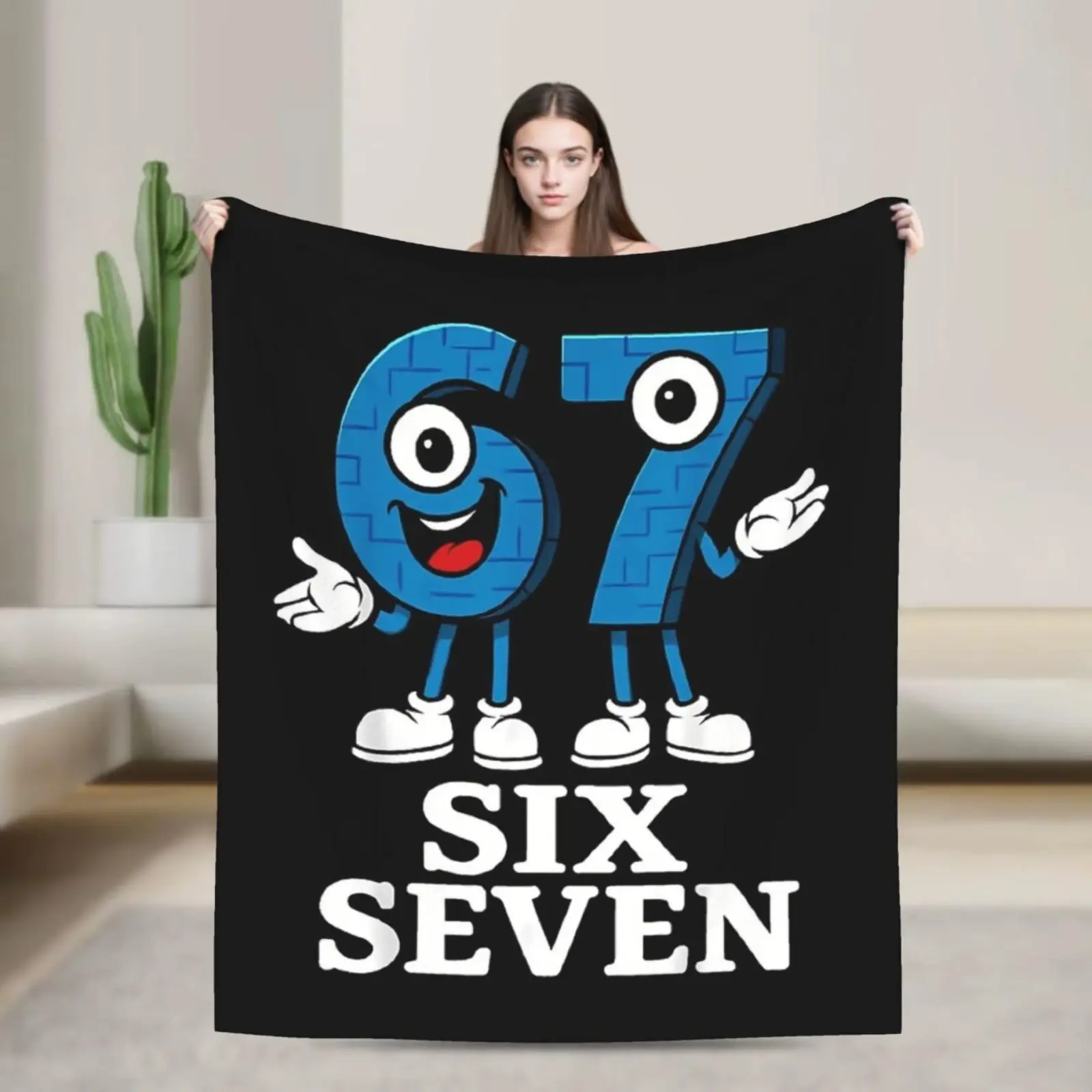 soft67 Six Seven Italian Brainrot Meme Flannel Blankets Winter  Soft Durable Throw Blanket for Girls Boys Sofa Bed Cover