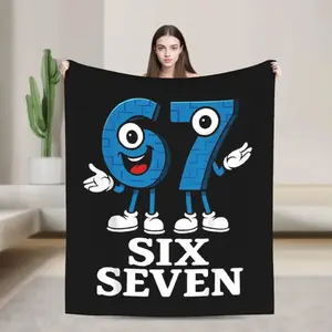 soft67 Six Seven Italian Brainrot Meme Flannel Blankets Winter  Soft Durable Throw Blanket for Girls Boys Sofa Bed Cover
