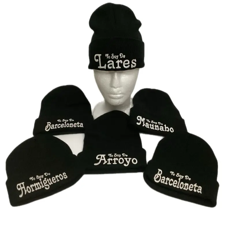 Puerto Rico beanies with the name of Towns embroidered Puerto Rico beanies with the name of Towns embroidered
