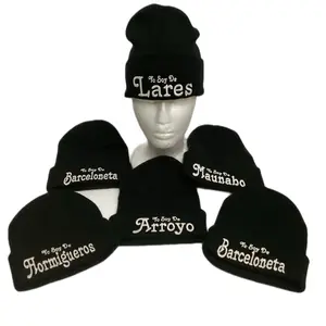 Puerto Rico beanies with the name of Towns embroidered