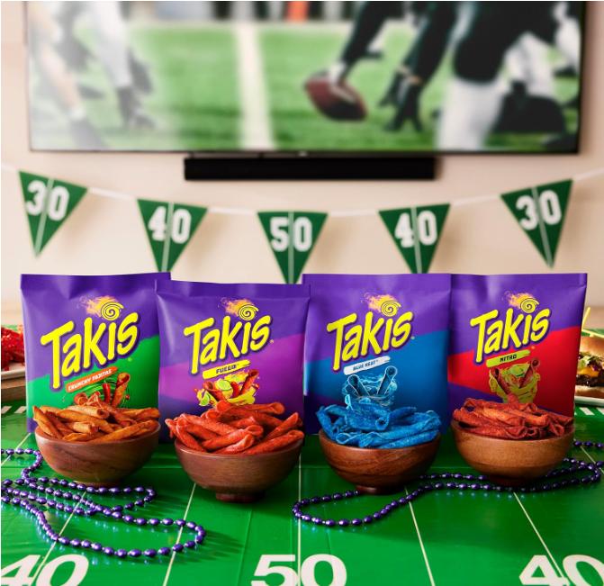 Takis 18 pc / 1 oz Variety Pack, Assorted Flavored Mixed Rolled Tortilla Chips – (5) Fuego, (5) Blue Heat, (4) Nitro, (4) Crunchy Fajitas